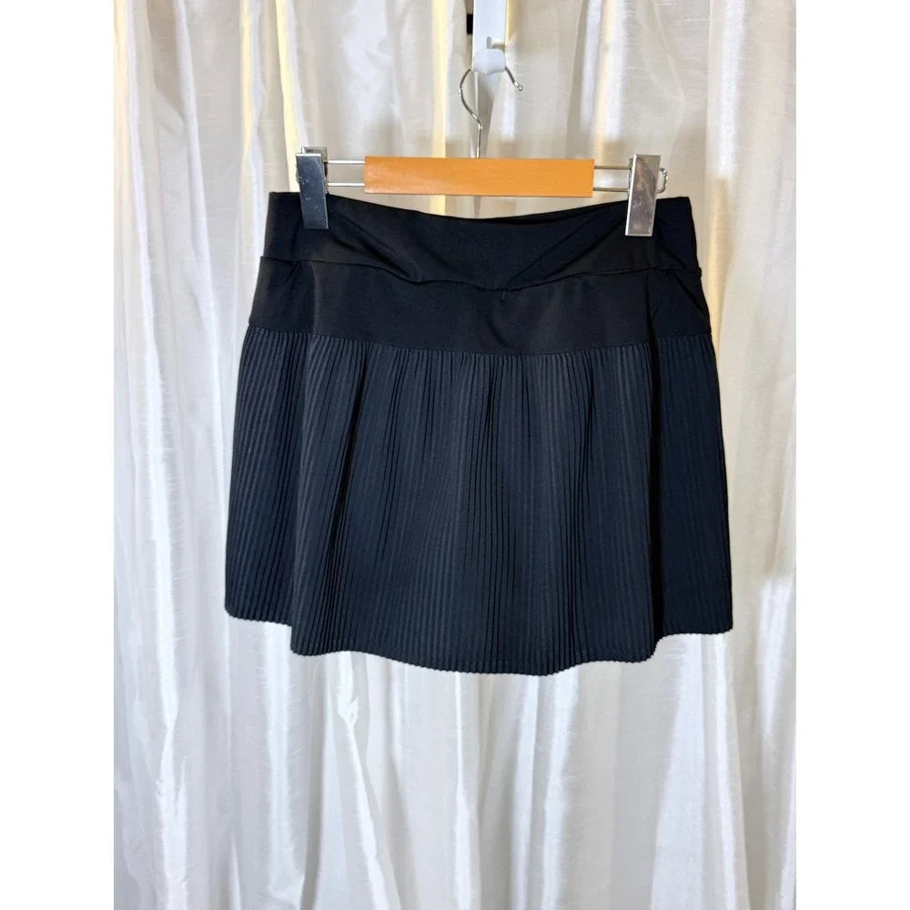 Nike Dri-FIT Tennis Skort Women Small Black Excellent Pleated Side Panels